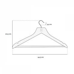 Lot de 10 cintres 44.5 cm pour vêtements adulte premium avec crochet pivotant à 360 degrés - Bois foncé - Vivezen