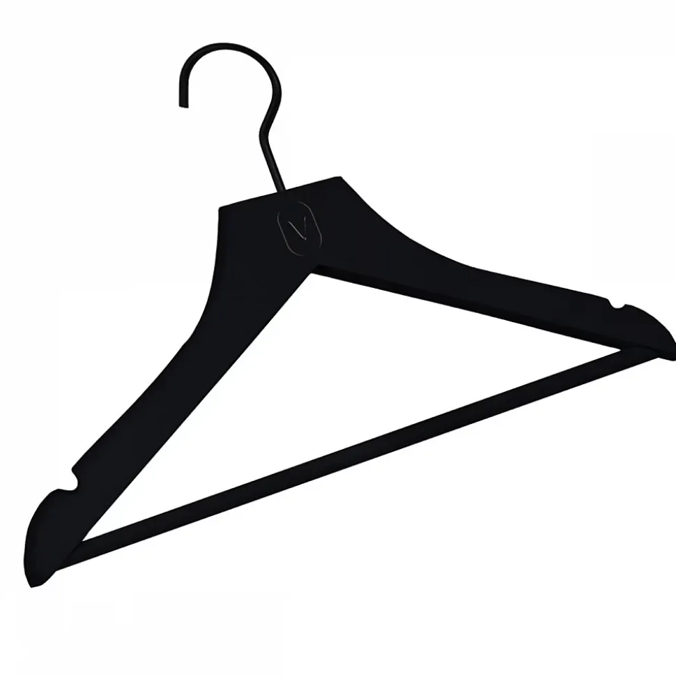 Lot de 20 cintres 32 cm pour vêtements enfant premium avec crochet pivotant à 360 degrés - Noir - Vivezen