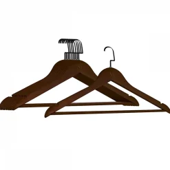Lot de 40 cintres 44.5 cm pour vêtements adulte premium + avec crochet pivotant à 360 degrés - Bois foncé - Vivezen