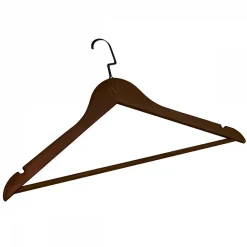 Lot de 40 cintres 44.5 cm pour vêtements adulte premium + avec crochet pivotant à 360 degrés - Bois foncé - Vivezen