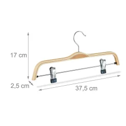 Lot de 5 cintres à pantalons bois Helloshop26