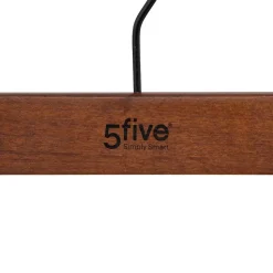 Lot de 2 cintres à pinces en bois foncé - Marron tonka- 5five