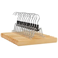 Lot de 12 cintres antidérapants avec pinces pour pantalons - L25 x H17 cm