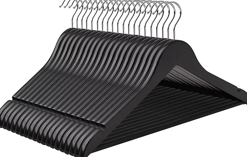 Lot de 50 cintres Cintres en bois noir Helloshop26