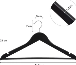 Lot de 50 cintres Cintres en bois noir Helloshop26