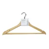 Lot de 3 cintres droit en bois avec crochet pivotant