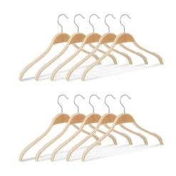 Lot de 10 cintres en bois bois Helloshop26