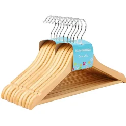 Lot de 10 cintres en bois bois Helloshop26