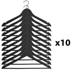 Lot de 100 cintres en bois noir 45 x 2 x 23 cm