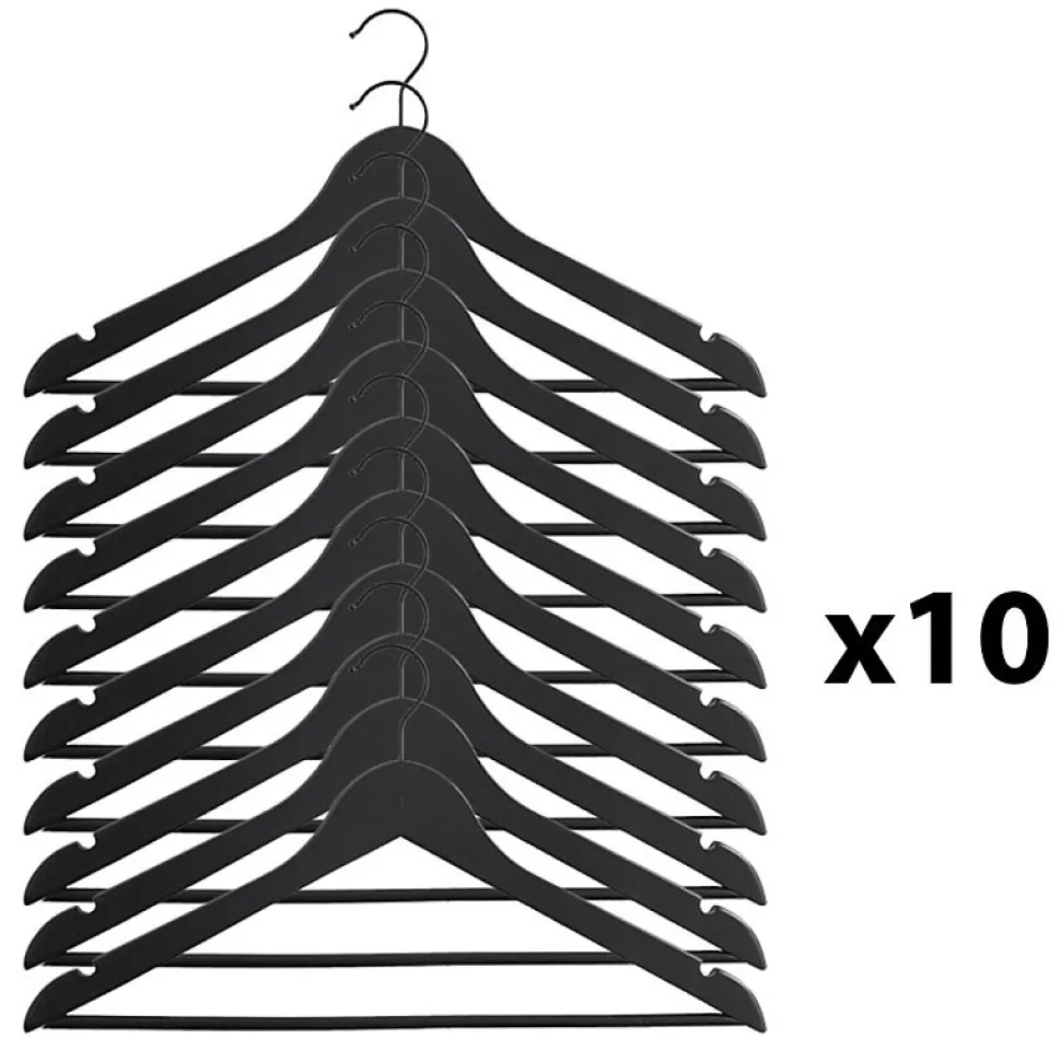 Lot de 100 cintres en bois noir 45 x 2 x 23 cm
