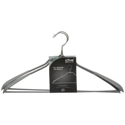 Lot de 2 Cintres en Métal & PVC 44cm Gris