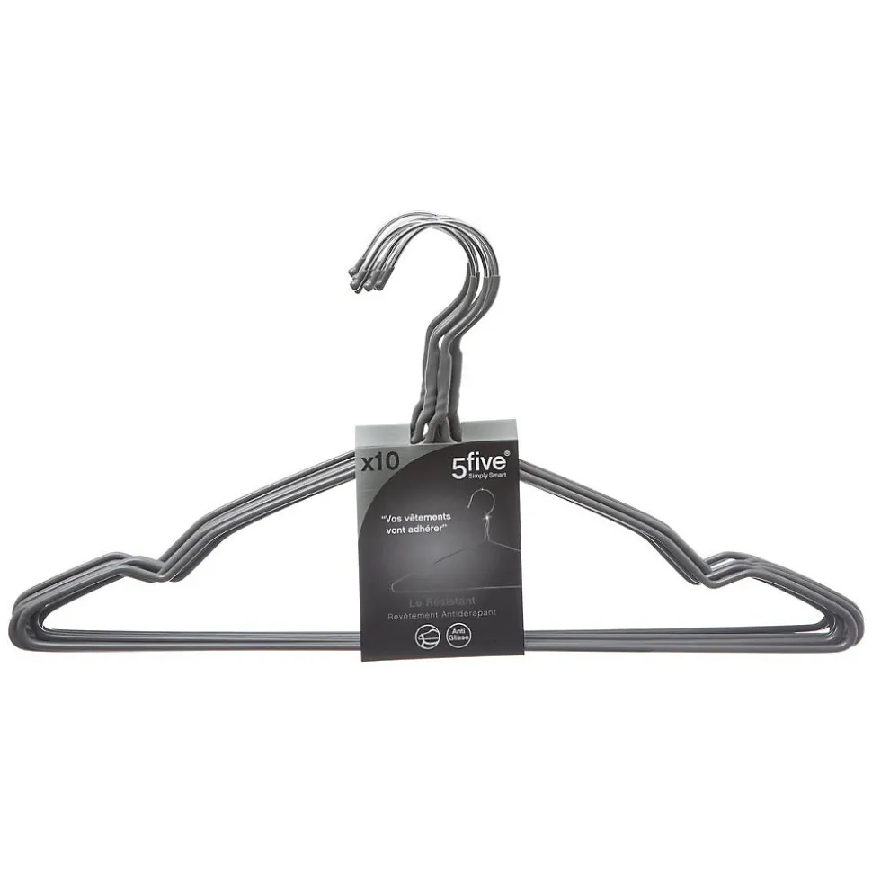 Lot de 10 Cintres en Métal 40cm Gris