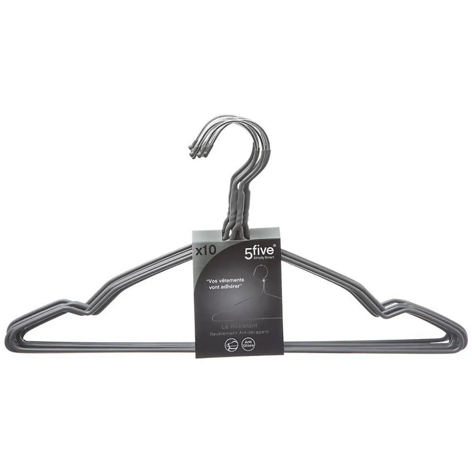 Lot de 10 Cintres en Métal 40cm Gris
