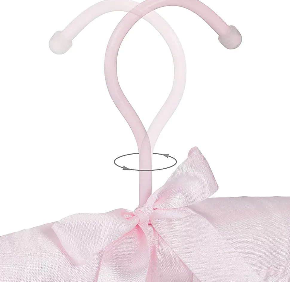 Lot de 10 cintres en satin rose Helloshop26