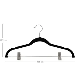 Lot de 12 cintres en velours noir Helloshop26