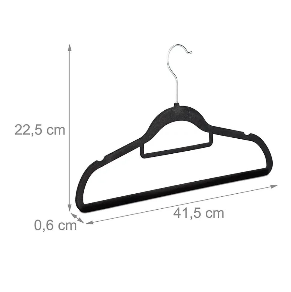 Lot de 20 cintres en velours noir Helloshop26