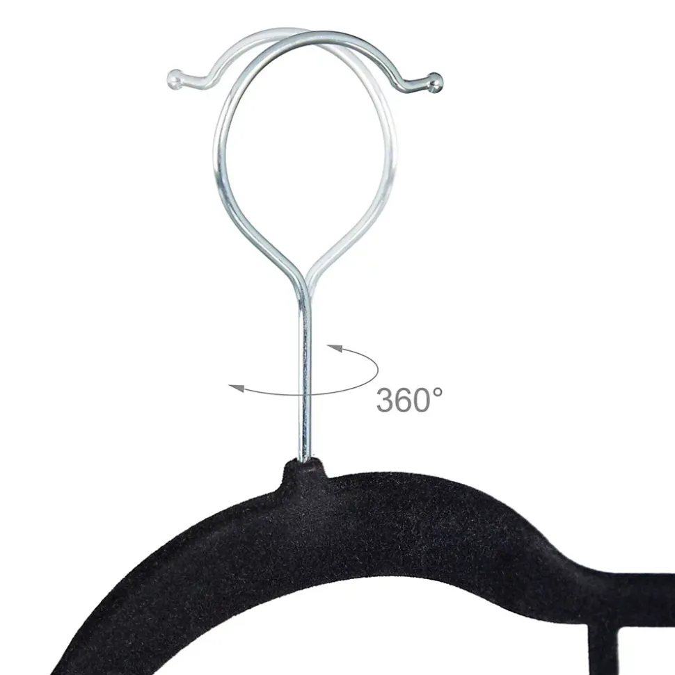 Lot de 20 cintres en velours noir Helloshop26