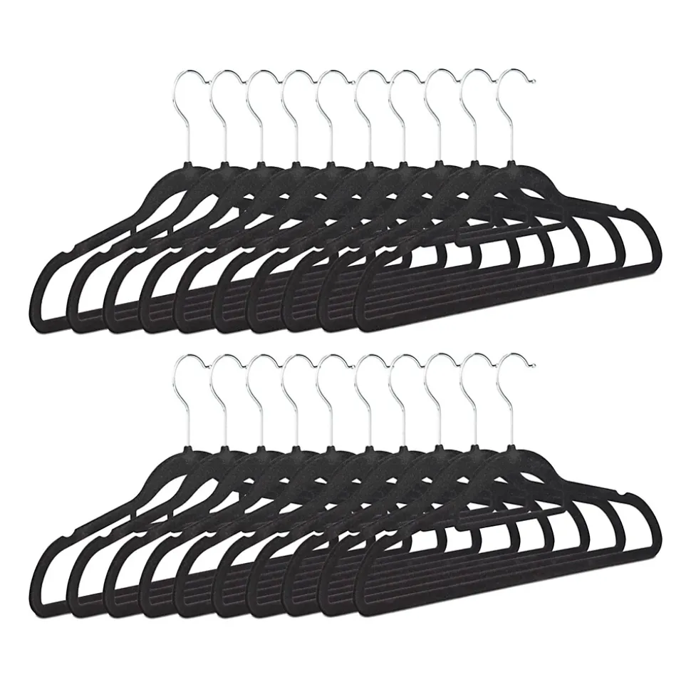 Lot de 20 cintres en velours noir Helloshop26
