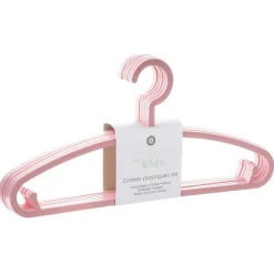 Lot de 6 cintres enfant - plastique - rose - Atmosphera