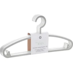 Lot de 6 cintres enfant - plastique - gris - Atmosphera