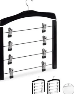 Lot de 3 cintres multiple en bois noir Helloshop26
