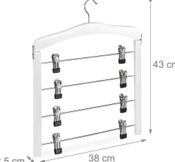 Lot de 3 cintres multiple en bois blanc Helloshop26