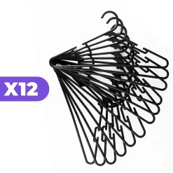 Lot De 12 Cintres Noirs Cin12 De La Marque Garnier