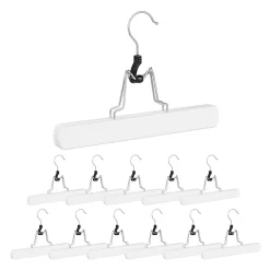 Lot de 12 cintres pince à bois blanc Helloshop26
