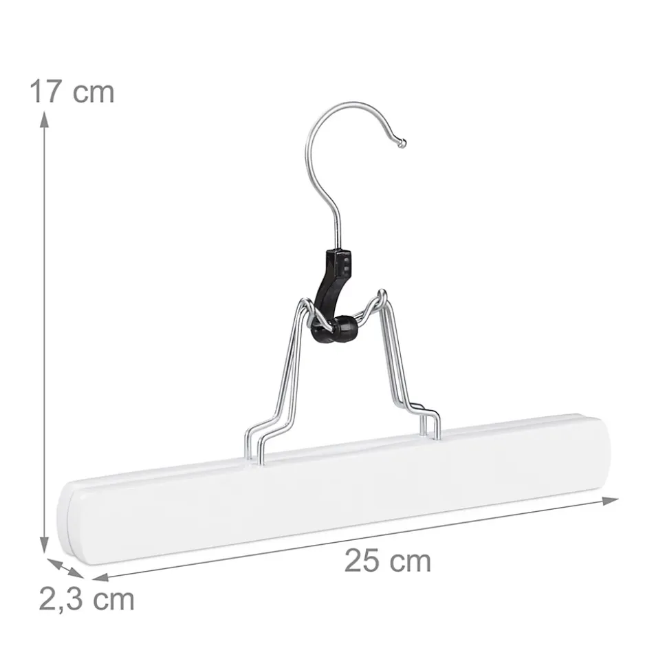 Lot de 12 cintres pince à bois blanc Helloshop26