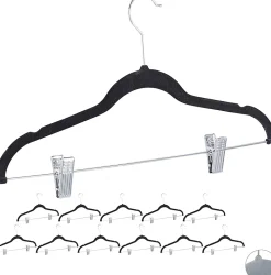 Lot de 12 cintres pinces en noir Helloshop26