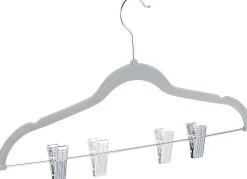 Lot de 12 cintres pinces en gris Helloshop26