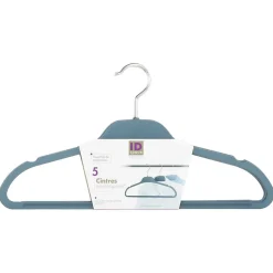 Lot de 5 cintres plastiques rubber - Gris clair- 5five