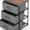 Lot de 2 Commodes de Rangement 3 Tiroirs, avec Tiroirs en Tissu, avec Tiroirs Amovibles et Pliables (30P x 40l x 62H cm)