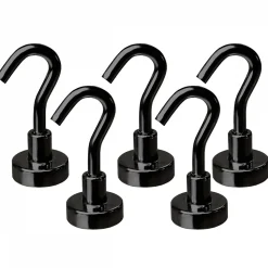 Lot de 5 crochets magnétiques - KN16 - Noir