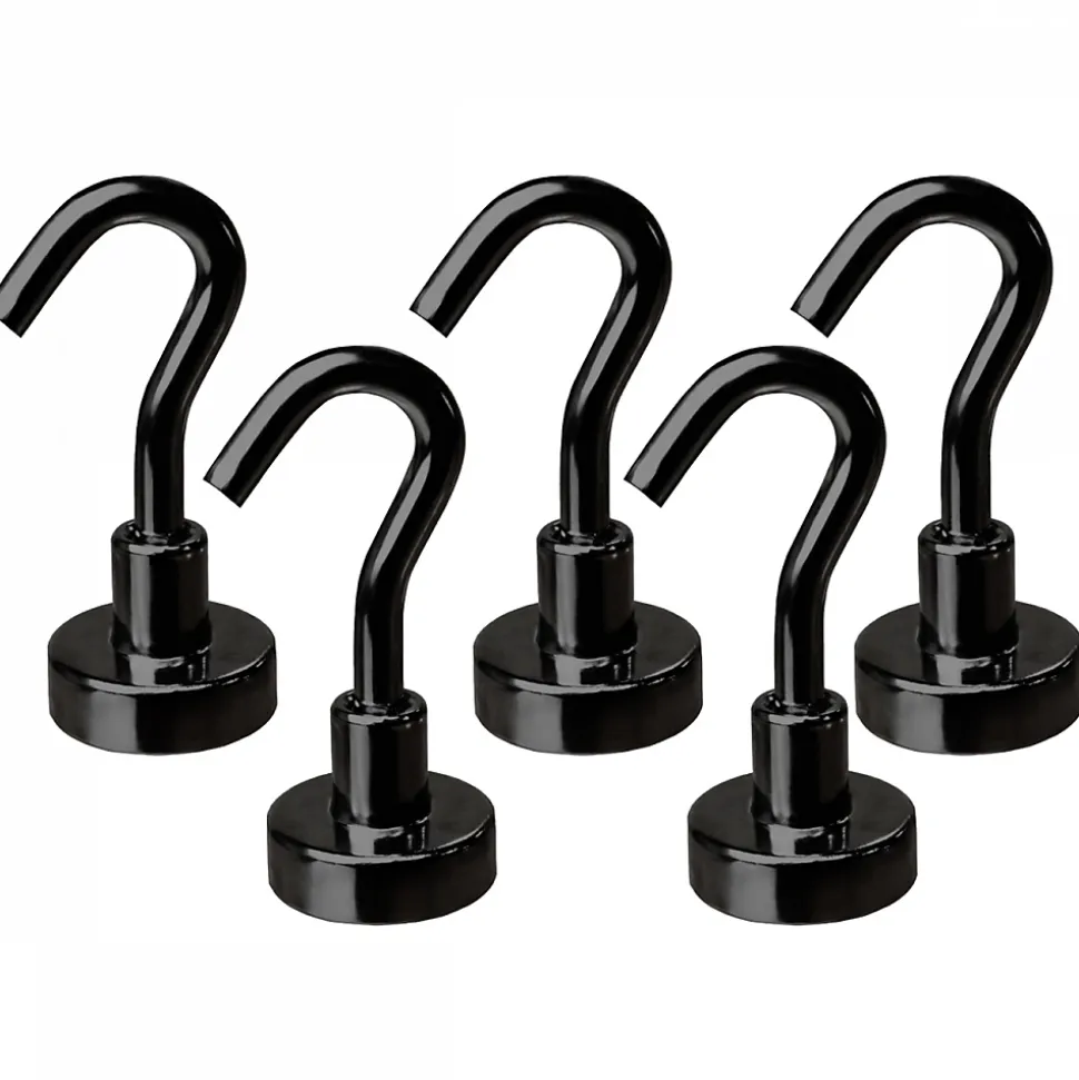 Lot de 5 crochets magnétiques - KN16 - Noir