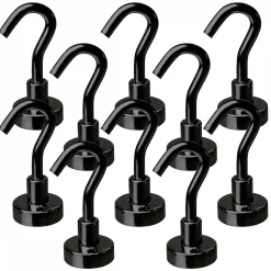 Lot de 10 crochets magnétiques anti-rouille diamètre 3 mm - KN16 - Noir - Linxor