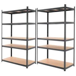 Lot de 2 Etagere d'Atelier - 200x100x60 cm - jusqu'a 875 kg - Anthracite