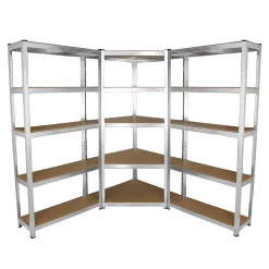 Lot de 2 Etageres de Rangement de 90cm & 1 Etagere d Angle Galwix