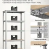 Lot de 2 Etagères de Rangement Couleur Argent - 5 Niveaux - Planches Réglables - Capacité 875kg - Style Industriel
