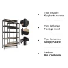 Lot de 2 Etagères de Stockage - Etagère de Cave pour Charges Lourdes - Charge 875kg Max - Etagère d'Atelier Enfichable