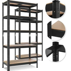 Lot de 2 Etagères de Stockage - Etagère de Cave pour Charges Lourdes - Charge 875kg Max - Etagère d'Atelier Enfichable
