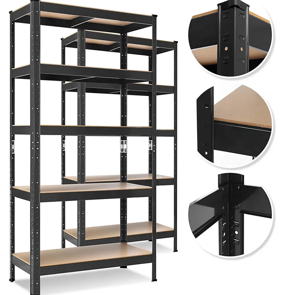 Lot de 2 Etagères de Stockage - Etagère de Cave pour Charges Lourdes - Charge 875kg Max - Etagère d'Atelier Enfichable
