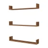 Lot de 3 Etagères murales Höganäs 12 x 90 x 15 cm effet noyer en.casa