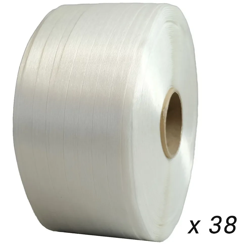 Lot de 38 Feuillards de cerclage fil à fil 13 mm x 1100 m dont 8 OFFERTS - Feuillard Haute Résistance 375kg - TECPLAST LFF4