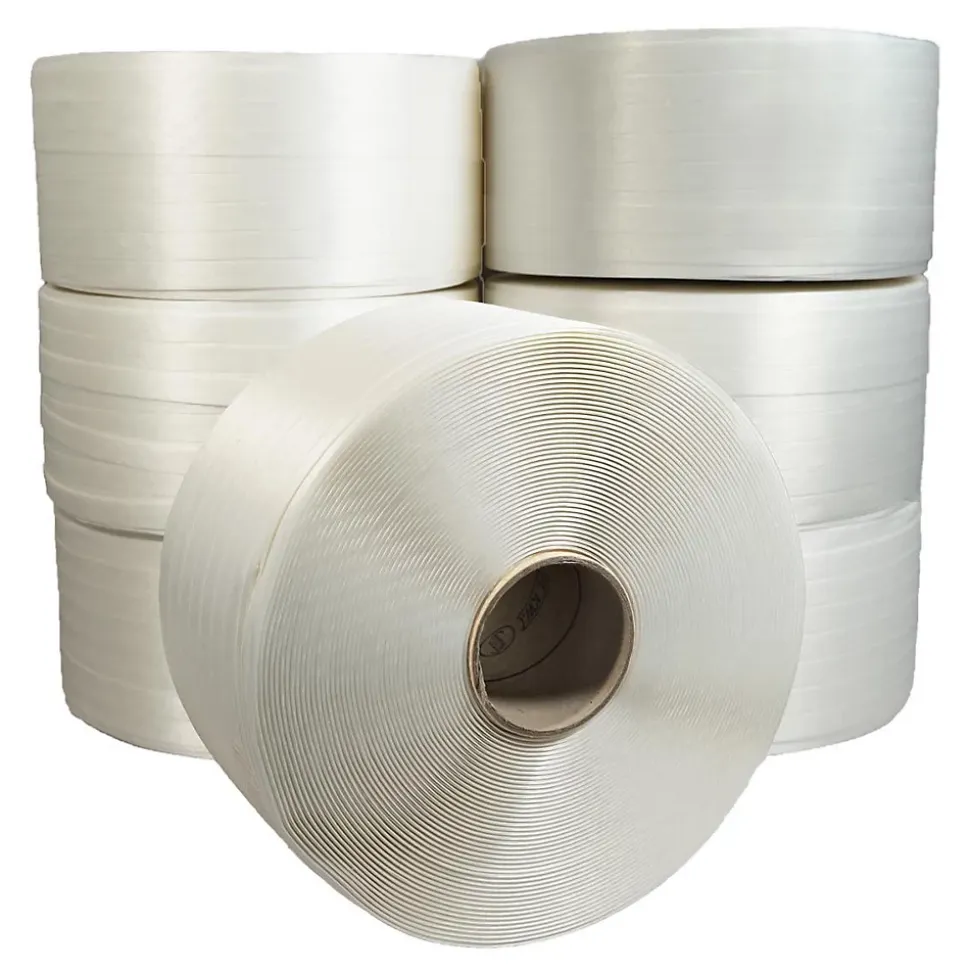 Lot de 7 Feuillards de cerclage fil à fil 13 mm x 1100 m dont 1 OFFERT - Feuillard Haute Résistance 375kg - TECPLAST LFF1