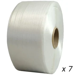 Lot de 7 Feuillards de cerclage fil à fil 13 mm x 1100 m dont 1 OFFERT - Feuillard Haute Résistance 375kg - TECPLAST LFF1