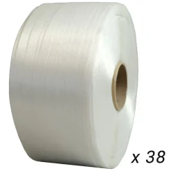 Lot de 38 Feuillards de cerclage fil à fil 16 mm x 850 m dont 8 OFFERTS - Feuillard Haute Résistance 450kg - TECPLAST LFF4