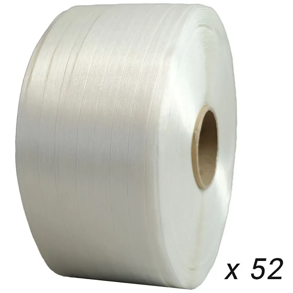 Lot de 52 Feuillards de cerclage fil à fil 19 mm x 600 m dont 12 OFFERTS - Feuillard Haute Résistance 550kg - TECPLAST LFF5