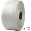 Lot de 12 Feuillards de cerclage tressés 16 mm x 850 m dont 2 OFFERTS - Feuillard Haute Résistance 450kg - TECPLAST LFT2