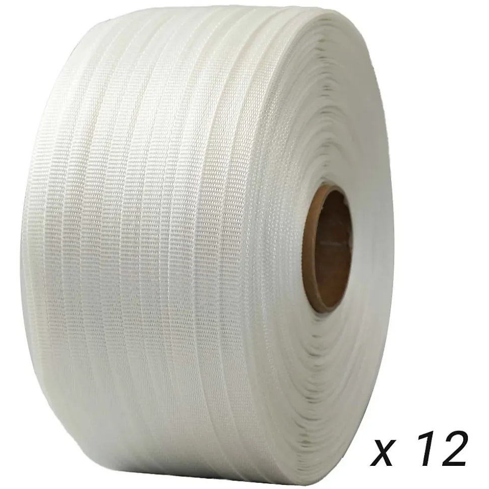 Lot de 12 Feuillards de cerclage tressés 16 mm x 850 m dont 2 OFFERTS - Feuillard Haute Résistance 450kg - TECPLAST LFT2